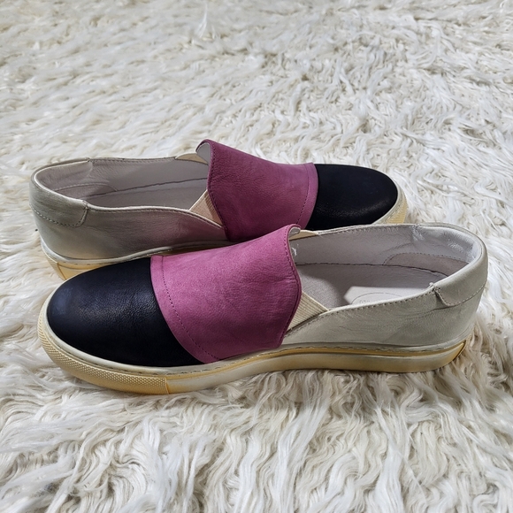 Chocolat Blu Noor Leather Purple Black Sneakers Size EU 38 / US 7.5 - Picture 4 of 9